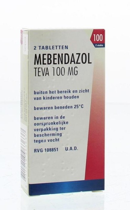 Teva Mebendazol 100 mg (2 Stuks)