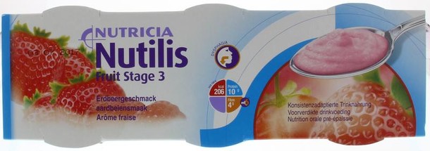 Nutricia Nutilis fruit stage 3 aardbei 3x150 gram (1 Stuks)