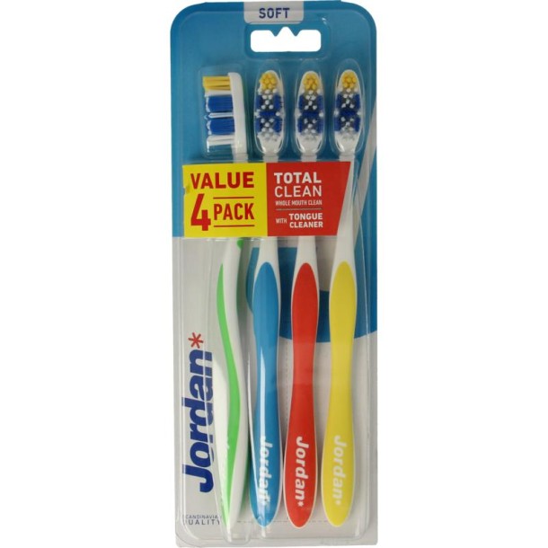 Jordan Tandenborstel totalclean soft (4 Stuks)