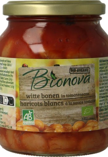 Bionova Witten bonen in tomatensaus bio (350 Gram)