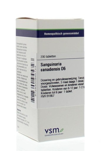 VSM Sanguinaria canadensis D6 (200 Tabletten)