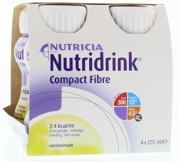 Nutridrink Compact fibre vanilla 125ml (4 Stuks)