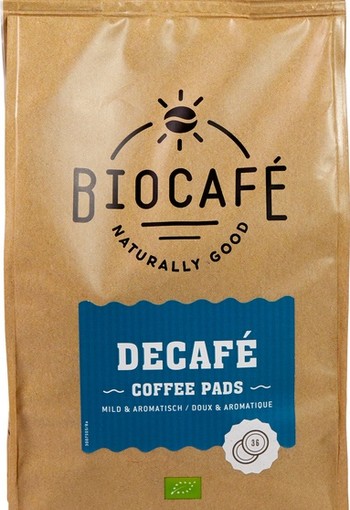 Biocafe Coffee pads caffeinevrij bio (36 Stuks)