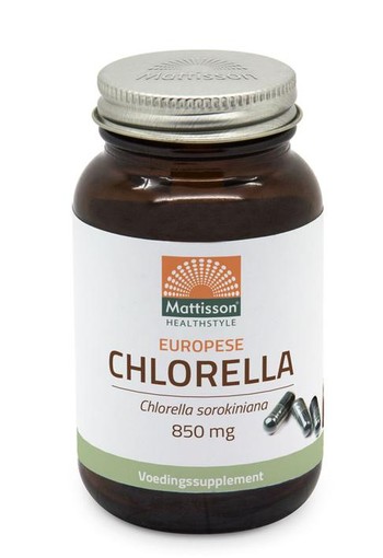 Mattisson Europese chlorella capsules 775mg bio (90 Vegetarische capsules)