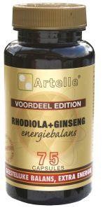 Artelle Rhodiola ginseng energiebalans (75 Vegetarische capsules)