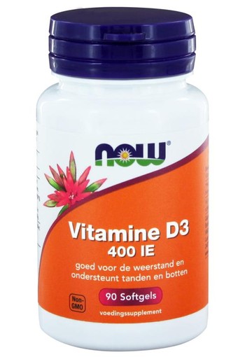 NOW Vitamine D3 400IE (90 Softgels)