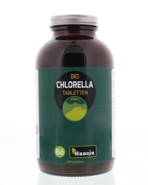 Hanoju Bio chlorella tabletten flacon glas (800 Tabletten)
