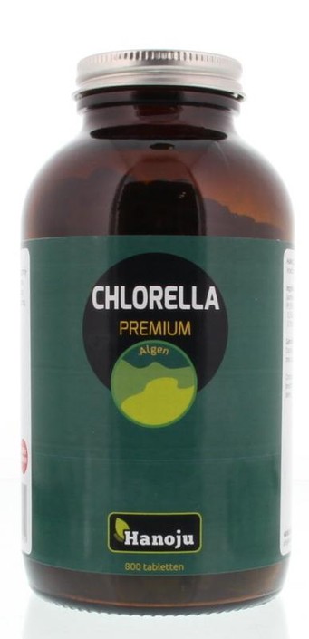 Hanoju Chlorella tabletten flacon glas (800 Tabletten)