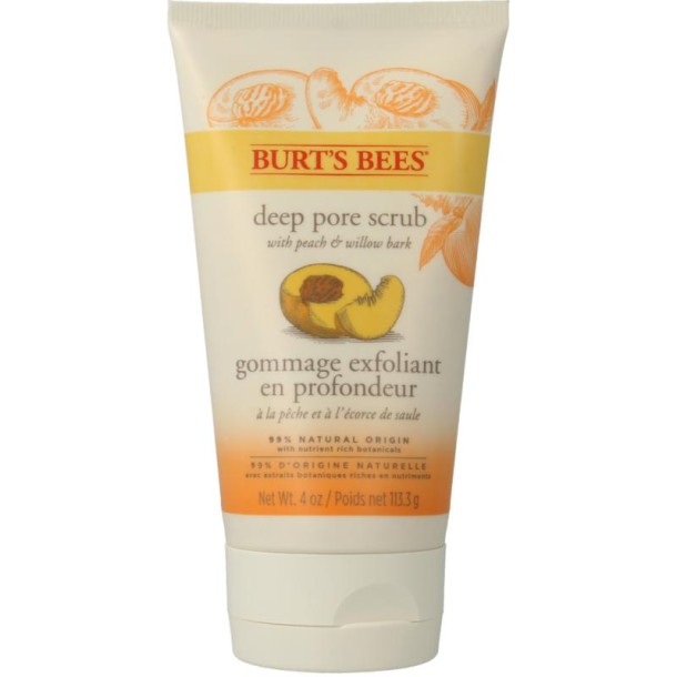 Burts Bees Gezichtscrub peach & willowbark (113,3 Gram)