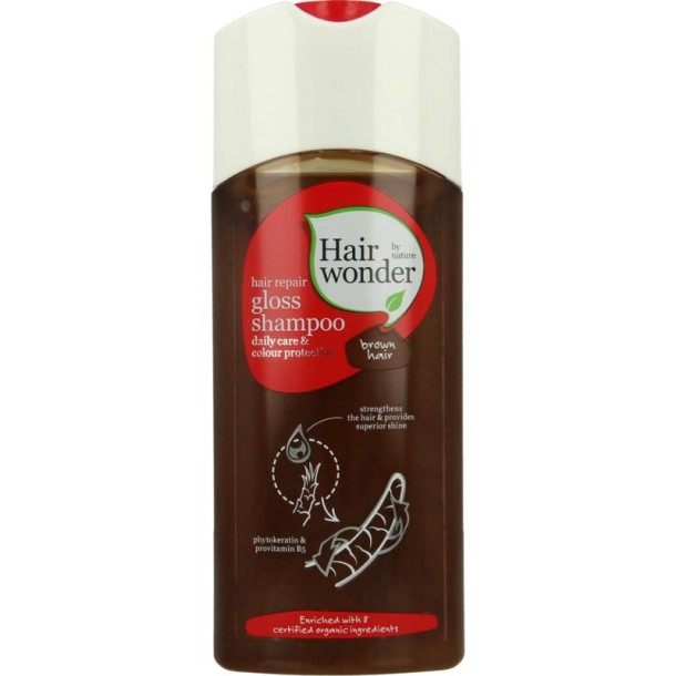 Hairwonder Hair repair gloss shampoo brown hair (200 Milliliter)