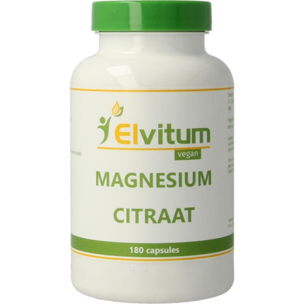 Elvitum Magnesium citraat (180 Vegetarische capsules)
