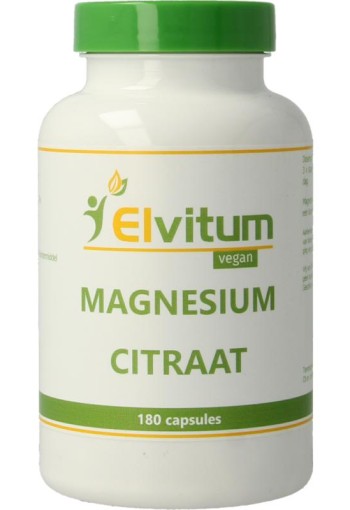 Elvitum Magnesium citraat (180 Vegetarische capsules)