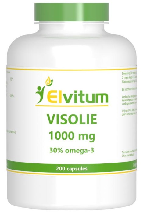 Elvitum Visolie 1000mg omega 3 30% (200 Capsules)