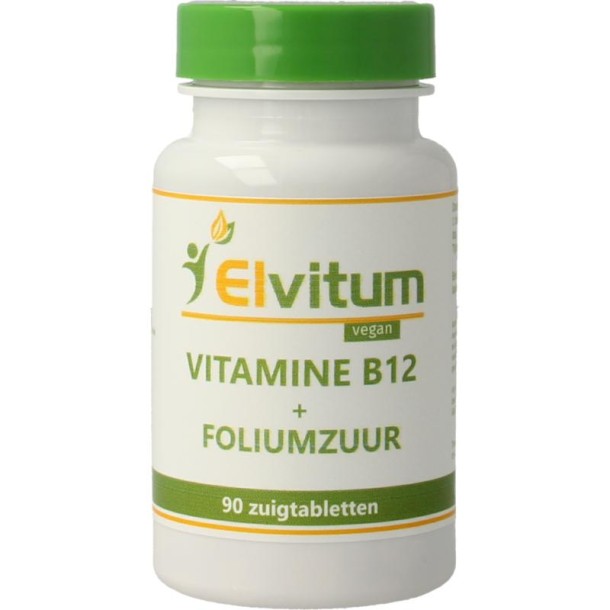 Elvitum Vitamine B12 1000mcg + foliumzuur (90 Zuigtabletten)