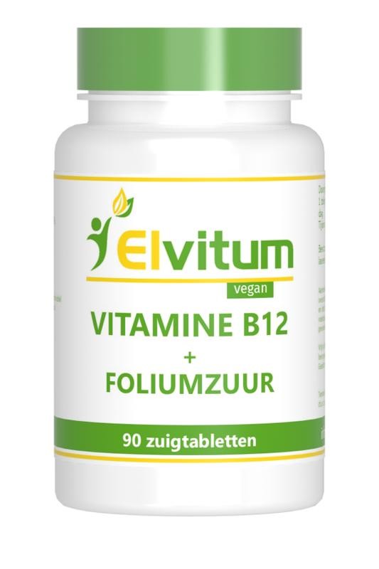Vochtig vlotter landheer Elvitaal Vitamine B12 1000mcg + foliumzuur (90 zuigtabletten)