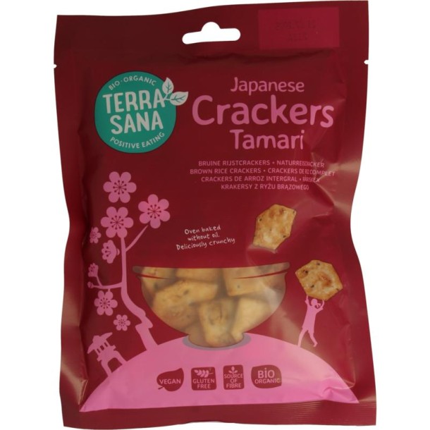 Terrasana Japanse bruine rijstcrackers eko (60 Gram)