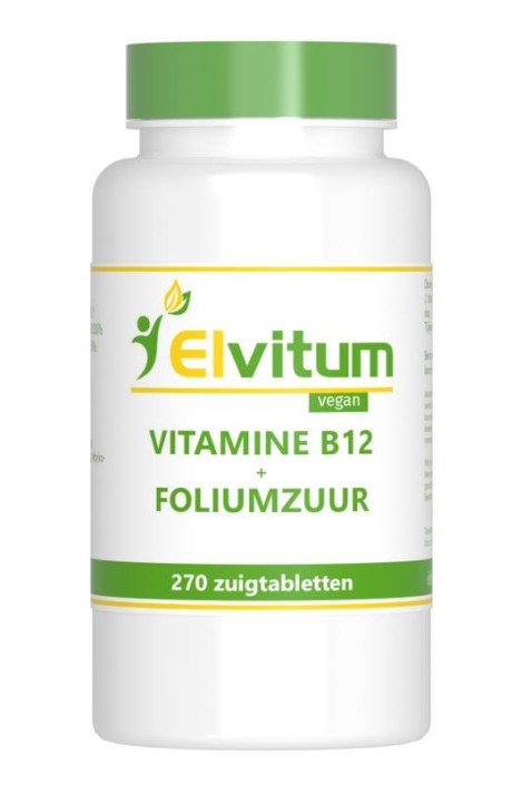 Elvitum Vitamine B12 1000mcg + foliumzuur (270 Zuigtabletten)