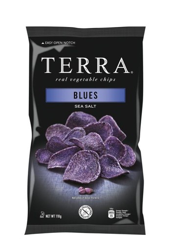 Terra Chips Blues blauwe aardappelchips (110 Gram)