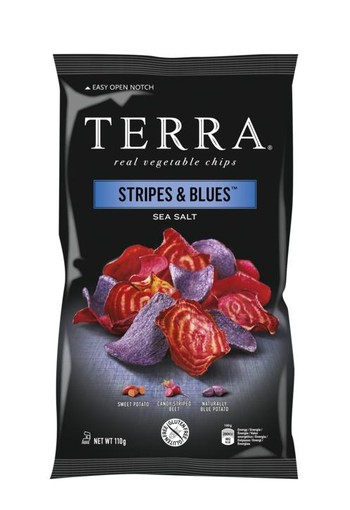 Terra Chips Stripes blues groenten (110 Gram)