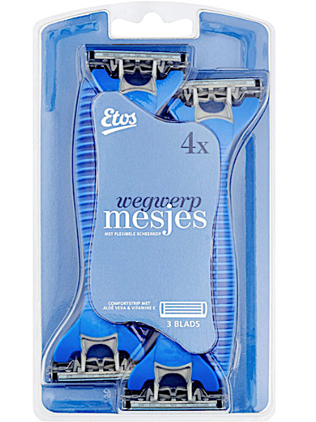 Etos Man weg­werp­mes­jes 3 blad­s 4 stuks