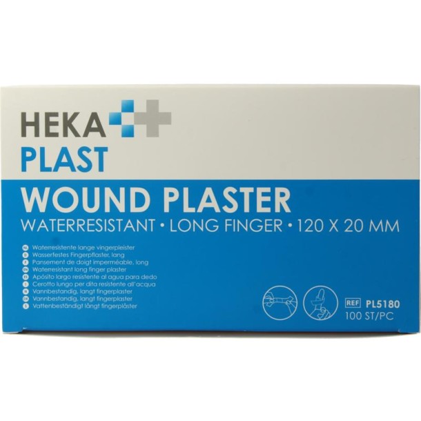 Hekaplast Vingerpleister water resistent 120 x 20 (100 Stuks)