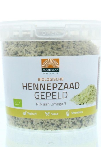 Mattisson Absolute hemp seeds hulled hennepzaad gepeld bio (500 Gram)