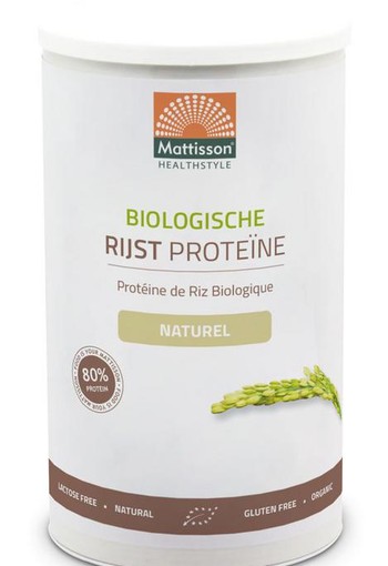 Mattisson Rijst proteine naturel vegan 80% bio (500 Gram)