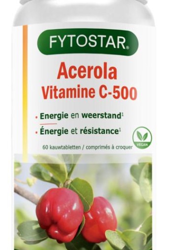 Fytostar Acerola vitamine C 500 kauwtablet (60 Tabletten)