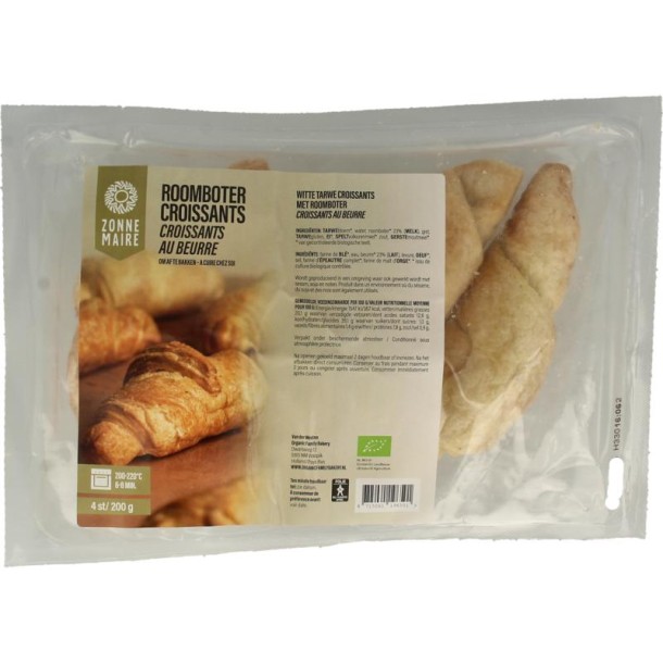 Zonnemaire Croissant roomboter bio (4 Stuks)