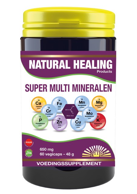 NHP Super multi mineralen 650mg puur (60 Vegetarische capsules)