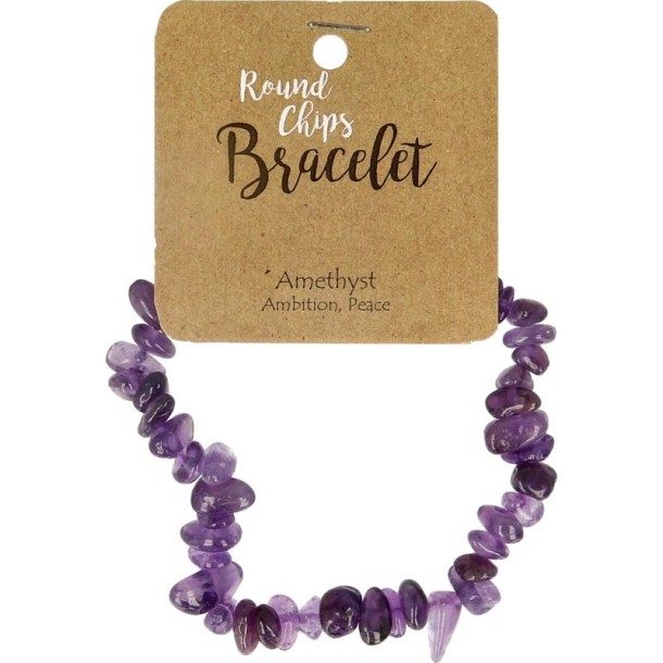 Steengoed Splitkralen armband amethyst op kaart (1 Stuks)