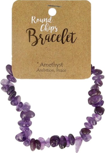 Steengoed Splitkralen armband amethyst op kaart (1 Stuks)