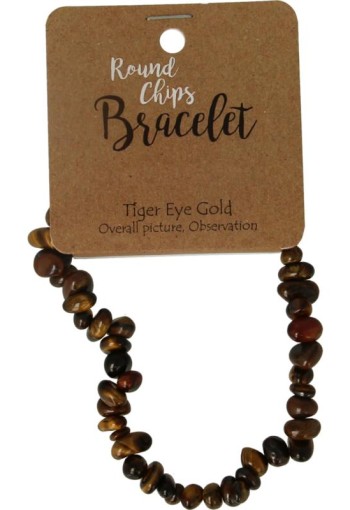 Steengoed Splitkralen armband tijgeroog op kaart (1 Stuks)