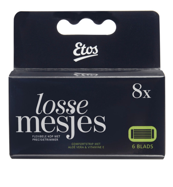 Etos Man 6-blad­s na­vul scheer­mes­jes 8 stuks