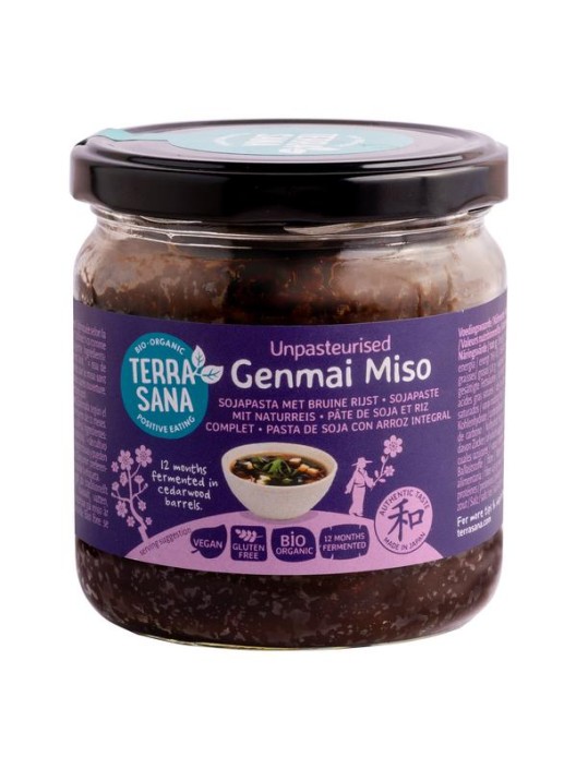 Terrasana Genmai miso ongepasteuriseerd glas bio (350 Gram)