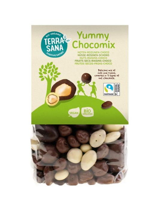 Terrasana Yummy chocomix noten rozijnen choco bio (200 Gram)