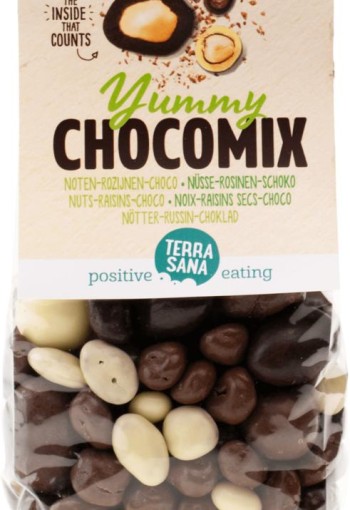 Terrasana Yummy chocomix noten rozijnen choco bio (200 Gram)