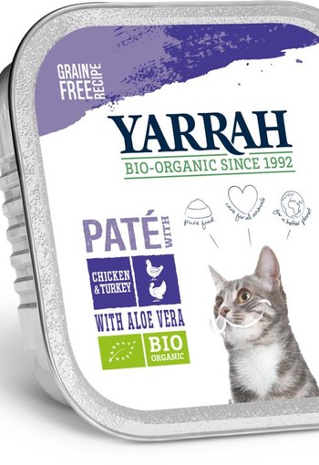Yarrah Kattenvoer pate met kip en kalkoen bio (100 Gram)