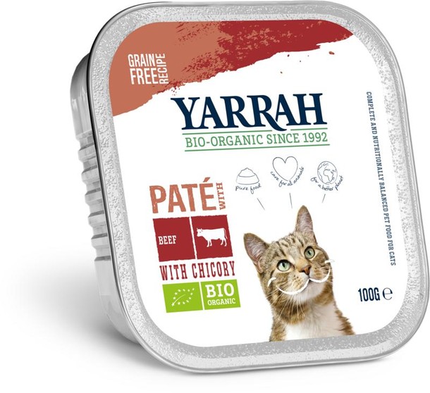 Yarrah Kattenvoer pate met rund bio (100 Gram)