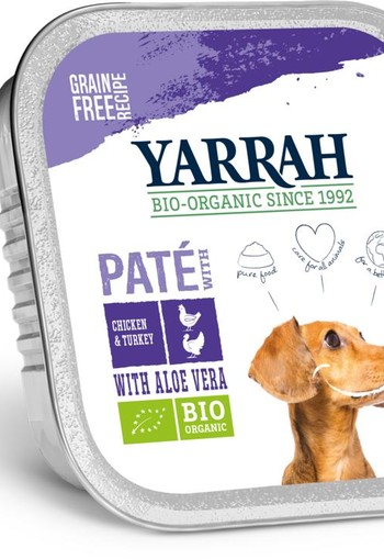 Yarrah Hondenvoer pate met kip en kalkoen bio (150 Gram)