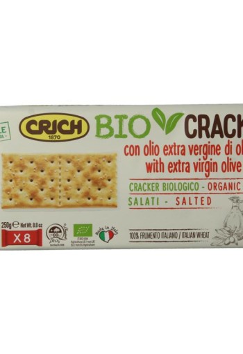 Crich Crackers olijfolie met zout rood bio (250 Gram)