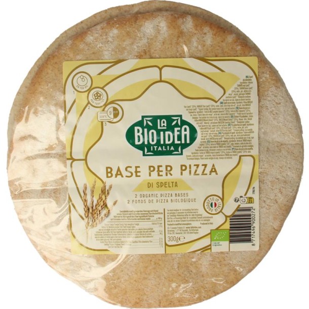 Bioidea Pizzabodems spelt bio (2 Stuks)