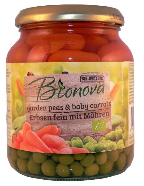 Bionova Doperwten met wortel bio (350 Gram)