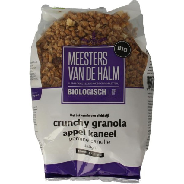 De Halm Crunchy appel/kaneel bio (450 Gram)
