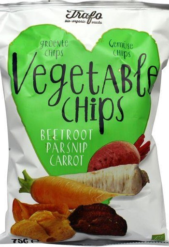 Trafo Groente chips wortel/pastinaak/rode biet bio (75 Gram)