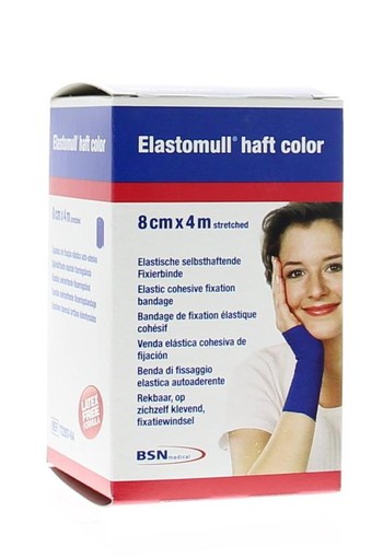 Elastomull Haft 4m x 8cm 72207 4 blauw (1 Stuks)