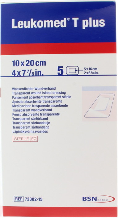 Leukomed Transparant wondverband T plus 10.0 x 20cm (5 Stuks)