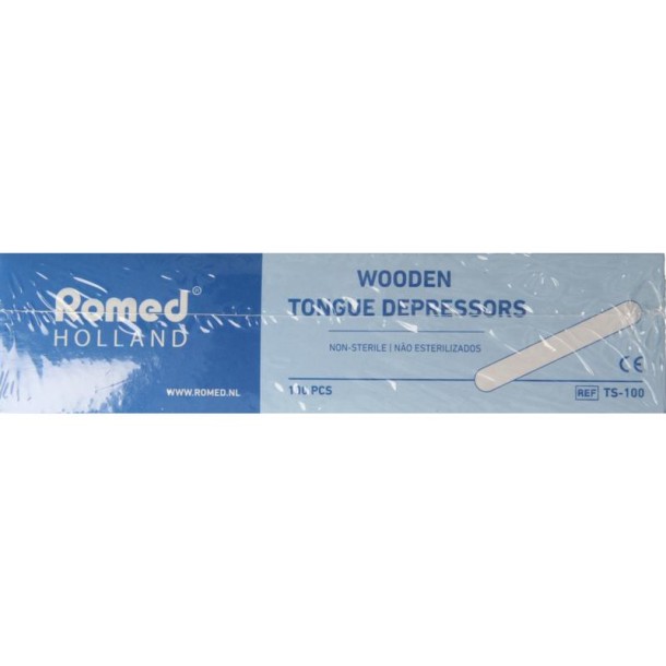 Romed Tongspatel hout 150x18mm (100 Stuks)