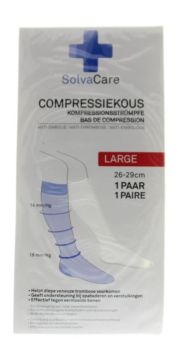 Solvacare Compressiekous wit L 26 - 29 cm (1 Paar)
