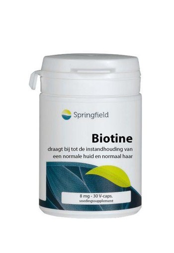 Springfield Biotine (vitamine B8) 8 mg (30 Vegetarische capsules)